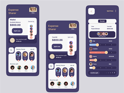 Expense sharer mobile app design figma design mobile app design product design ui design uiux design ux design