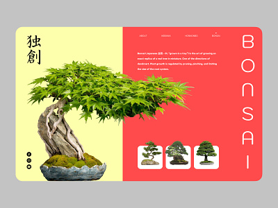 Bonsai bonsai design graphic design japan landig page landing minimalism ui япония