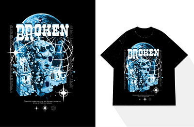 BROKEN T-SHIRT DESIGN artwork branding design fashion graphic design illustration logo motion graphics street wears t shirt design typography ui ux vector wears