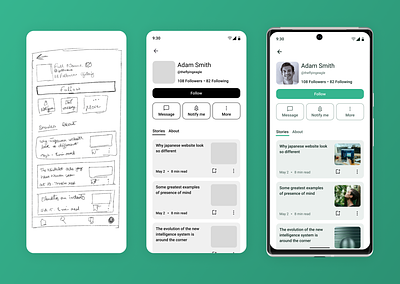 Daily UI #6 | User Profile daily ui day 6 hi fidility low fidility sketching ui design user interface challenge user interface design user profile wireframe