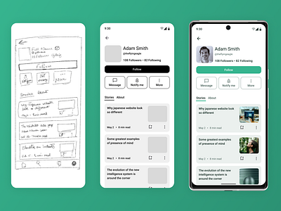 Daily UI #6 | User Profile daily ui day 6 hi fidility low fidility sketching ui design user interface challenge user interface design user profile wireframe