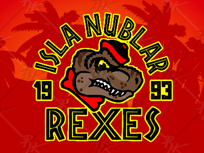 Isla Nublar Rexes athletics classic dinosaur jurassic park mascot rex sports vintage