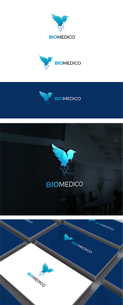 Logo design for BioMedico branding logo typography vector