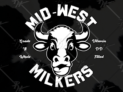 Mid-West Milkers athletics classic cow mascot milk milkers sports vintage