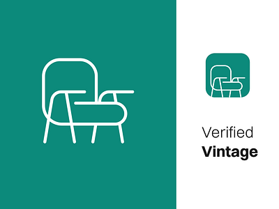 Verified Vintage - Vintage furniture app logo branding graphic design logo