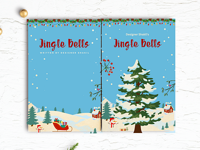 Christmas Theme-Based Book Cover Design - Jingle Bells book cover book cover art book cover design childrens book christmas book christmas book cover christmas eve christmas illustration cover art design for festive festival design graphic design illustrative book cover santa theme based design