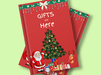 Christmas theme based book cover design- Gifts are Here book cover book cover design book cover for kids book design book illustration branding christmas book christmas design cover art cover for festive cover illustration design graphic design illustration illustrative book cover kids book