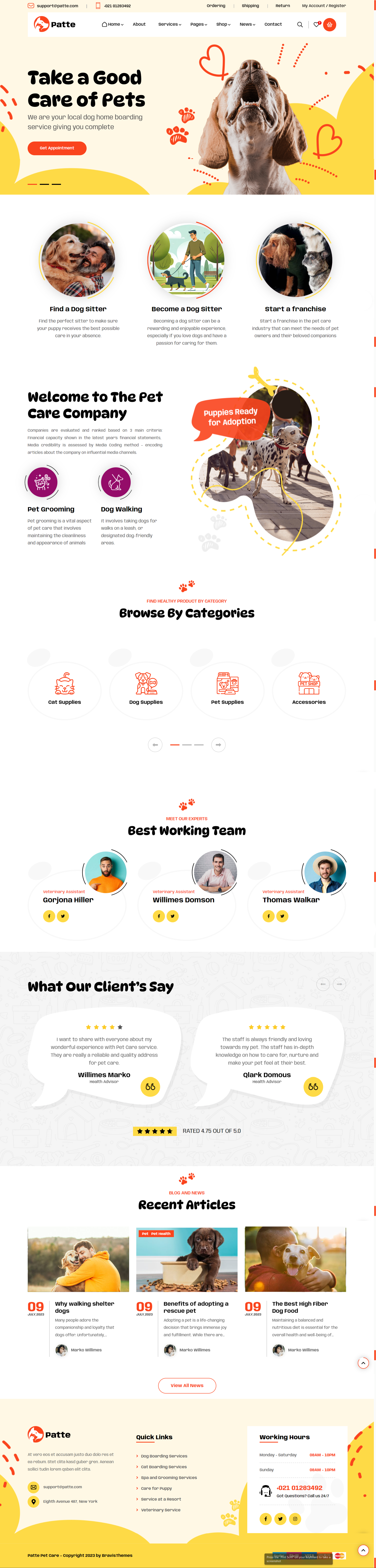 Dog Website Made by WordPress branding design dog elementor landing page pet website wordpress wp