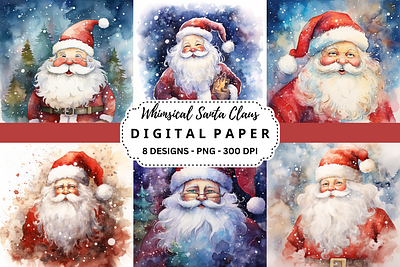 Whimsical Santa Claus Backgrounds tumbler wrap