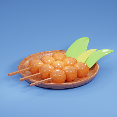 DANGO 3D ILLUSTRATION with texture shading 3d 3d art 3d icon 3d illustration 3d model blender dango design food illustration illustration japanese japanese food stylized texture shade