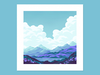 Landscape clouds explore illustration lake landscape mountains nature outdoor