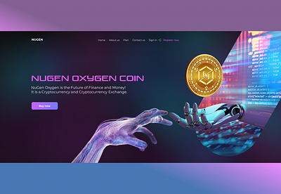 Hero page for Crypto Website 3d bitcoin clean design crypro cryptocurrencies gradient hero page neonpage ux ui wallet website