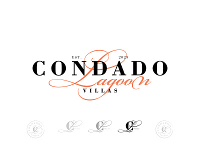 Condado Lagoon Villas 🚀 🏨 112 unit apartment branding building business logo graphic design handwritten logo illustration logo design modern signature vector