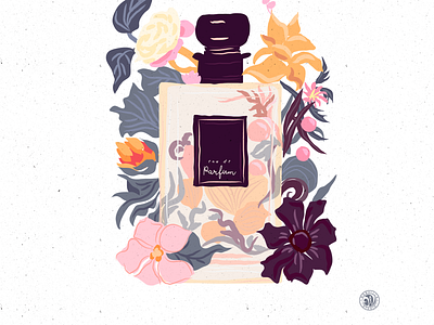 Parfum clipart fashion floral glamour hand drawn illustration parfum vector