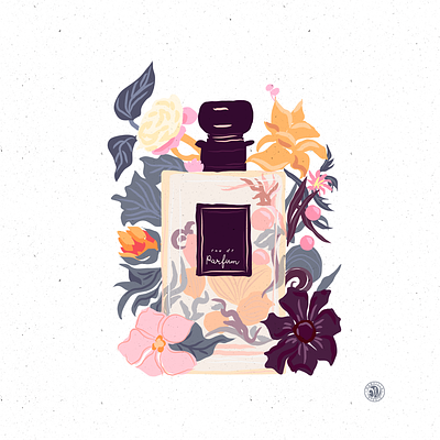 Parfum clipart fashion floral glamour hand drawn illustration parfum vector