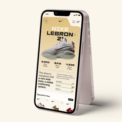 New Nike Lebron 21 basketball shoes app e commerce ui shoes sneakers app