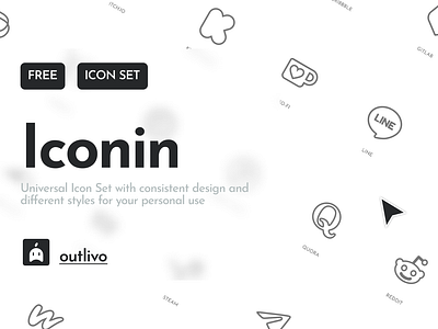 Iconin : Icon set for you 2d design figma icons outlivo ui ux vector