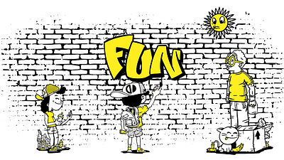 Kiepps web illustrations cartoon character design doodle graffiti illustration kiepps yellow