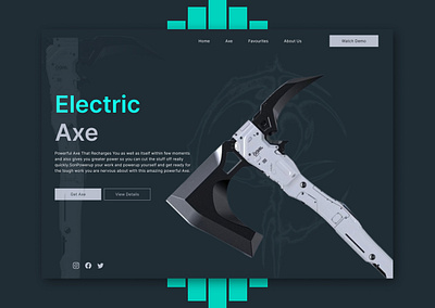 Electric Axe Page Design dashboard figma graphic design landing page mobile design prototyping ui uxui web design wireframing