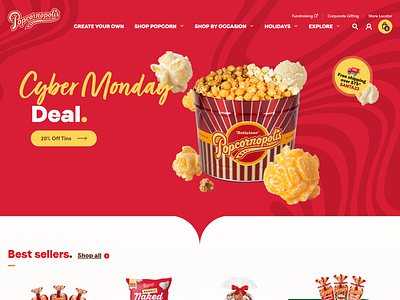 Popcorn website made by WordPress branding design elementor landing page popcorn ui ux website wordpress