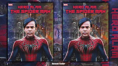 A spider Man Poster Design Manipulation With Person design flayerdesign manipulation marvel photoshop posterdesign spiderman