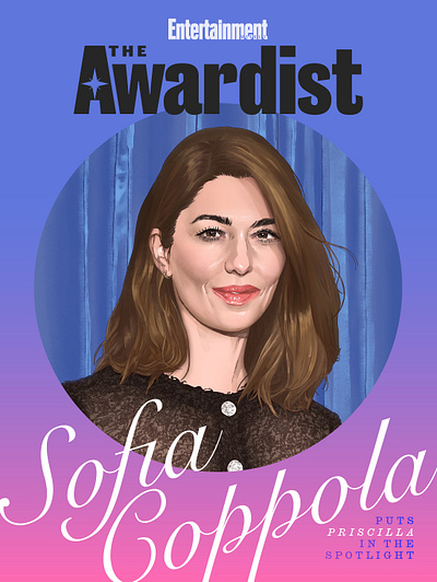 Sofia Coppola 2d cover digital editorial folioart illustration magazine portrait realist sarah maxwell