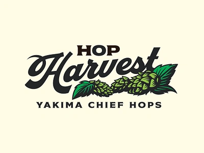 Hop Harvest beer branding brewery craft graphic design harvest hop hops identity illustration leaf logo mark northwest retro type typoegraphy vine vintage workmark