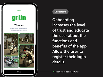 Grun - Ride App design grun mobile rideapp ui ux