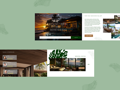 Landing page for villas hotel design desktop feedback design hotel hotel website landing landing page offer design ui ui design web web design