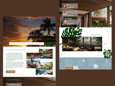 Colorful design concept for villas hotel design desktop feedback design footer design landing landing page offer design ui ui design web web design