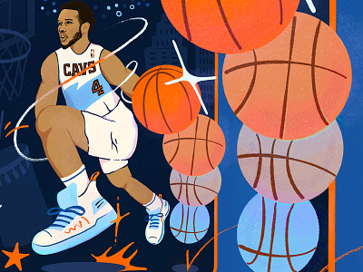 Cleveland Cavaliers Poster Gradient Basketballs Closeup basketball cavaliers cleveland fans gradient illustration magic texture