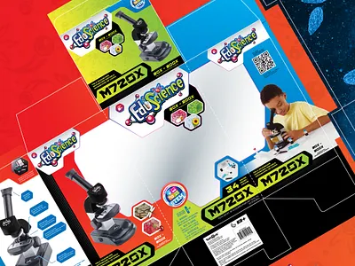 Toys R Us EduScience Flat Box badge branding design graphic design illustration logo packaging vector