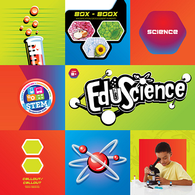 Toys R Us EduScience Elements badge branding design graphic design illustration logo type vector