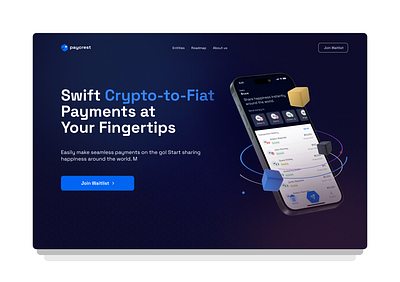 Crypto Landing page app typography ux