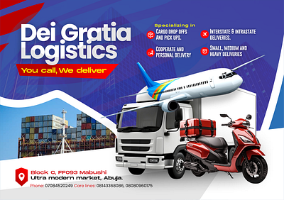 Logistics flyer graphic design typography