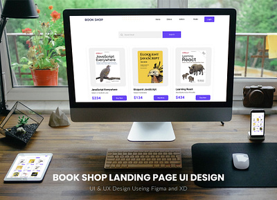Book Shop Landing Page UI Design figma graphic design ui ui design