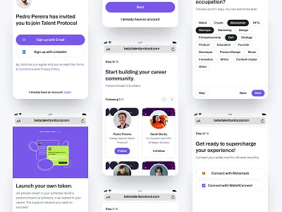 Onboarding on Talent Protocol blockchain crypto defi onboarding product design sign up user experience user interface user research web3
