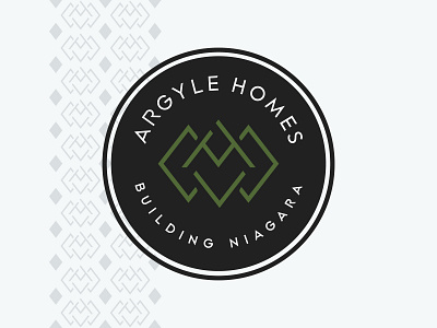 Argyle Homes argyle argyle pattern badge badge design brand identity branding c diamond diamonds graphic design green and black home building scottish