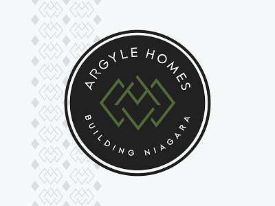 Argyle Homes argyle argyle pattern badge badge design brand identity branding c diamond diamonds graphic design green and black home building scottish