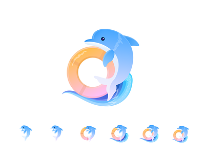 Dolphin icon - process animals design dolphin figma graphic design icon iconography icons illustration sea sketch ui vector