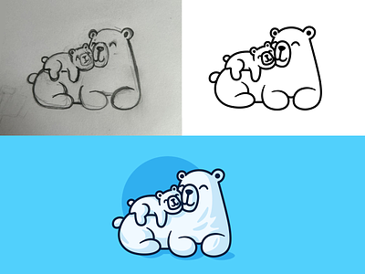Creating a family of polar bears animal bear brand branding cartoon character design draw elegant graphic design illustration lesson logo logotype mascot modern pola tutorial