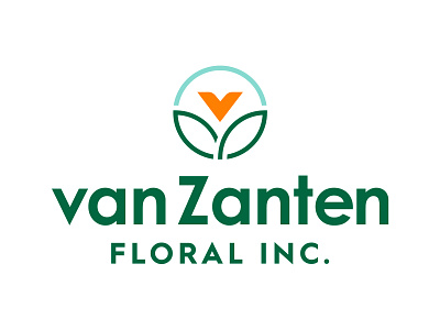 van Zanten Floral Inc. badge brand identity branding family business floral floral company flowers green greenhouse icon logo logo design