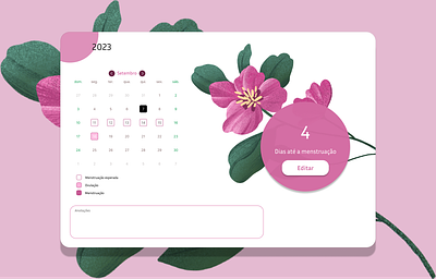 38 Daily UI - Calendar - Menstrual period calendar calendário challenge dailyui design figma menstruation period ui uxui