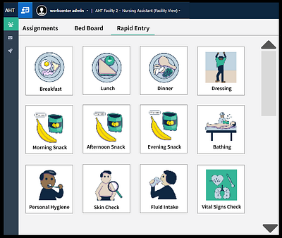 Resident Care - CNA - Rapid Entry - Kiosk Mode figma rapid entry workflow ui ux