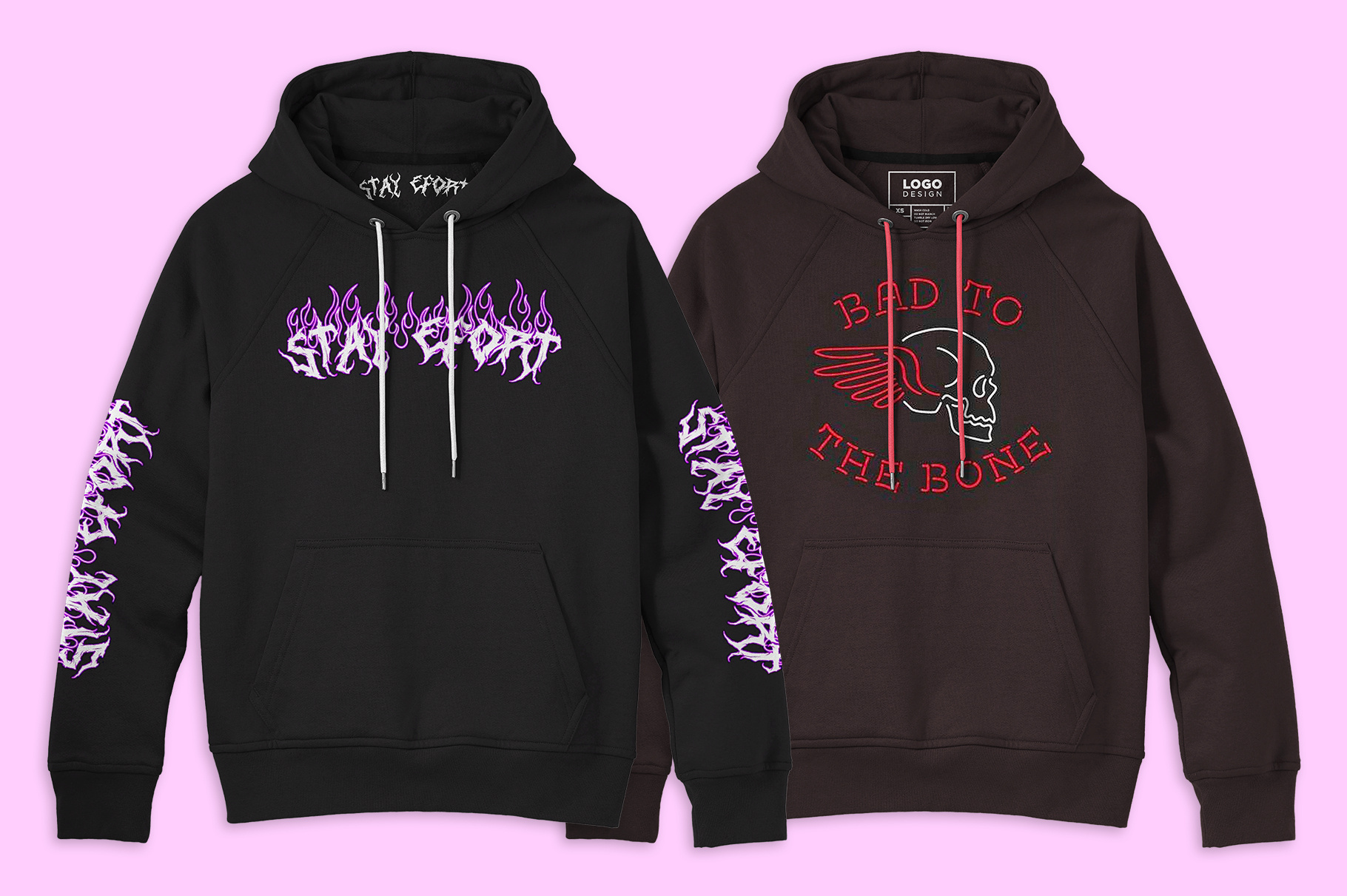 SAPEur PHOTOLOGO HOODIE + NECKSTRAP set（customizable front Hoodie  