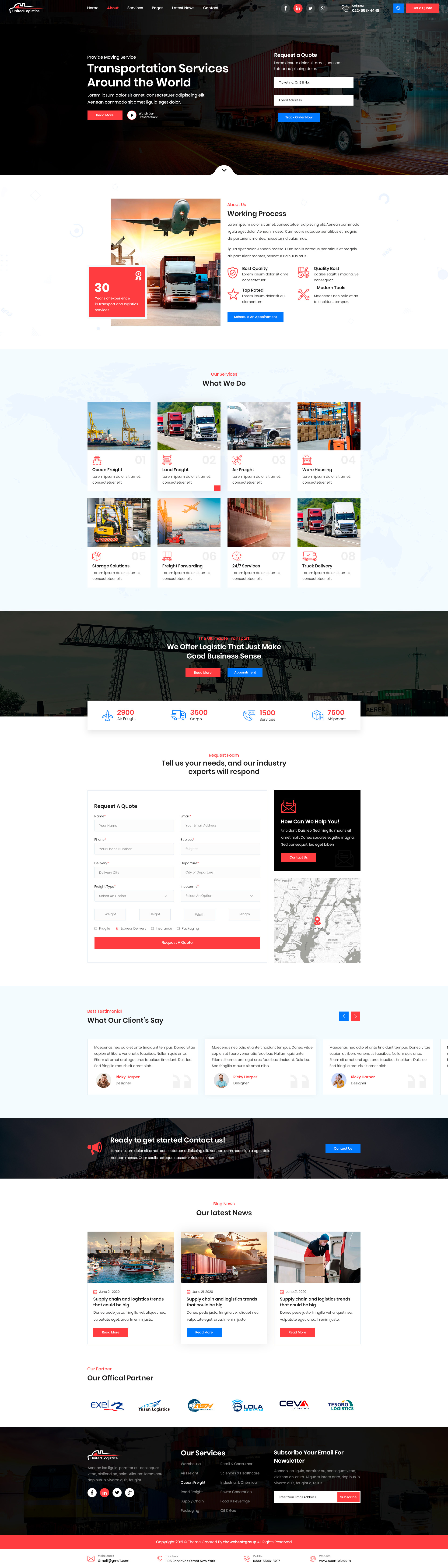 United – Logistics PSD Template branding clean design graphic design logo minimal modern ui ux warehouse
