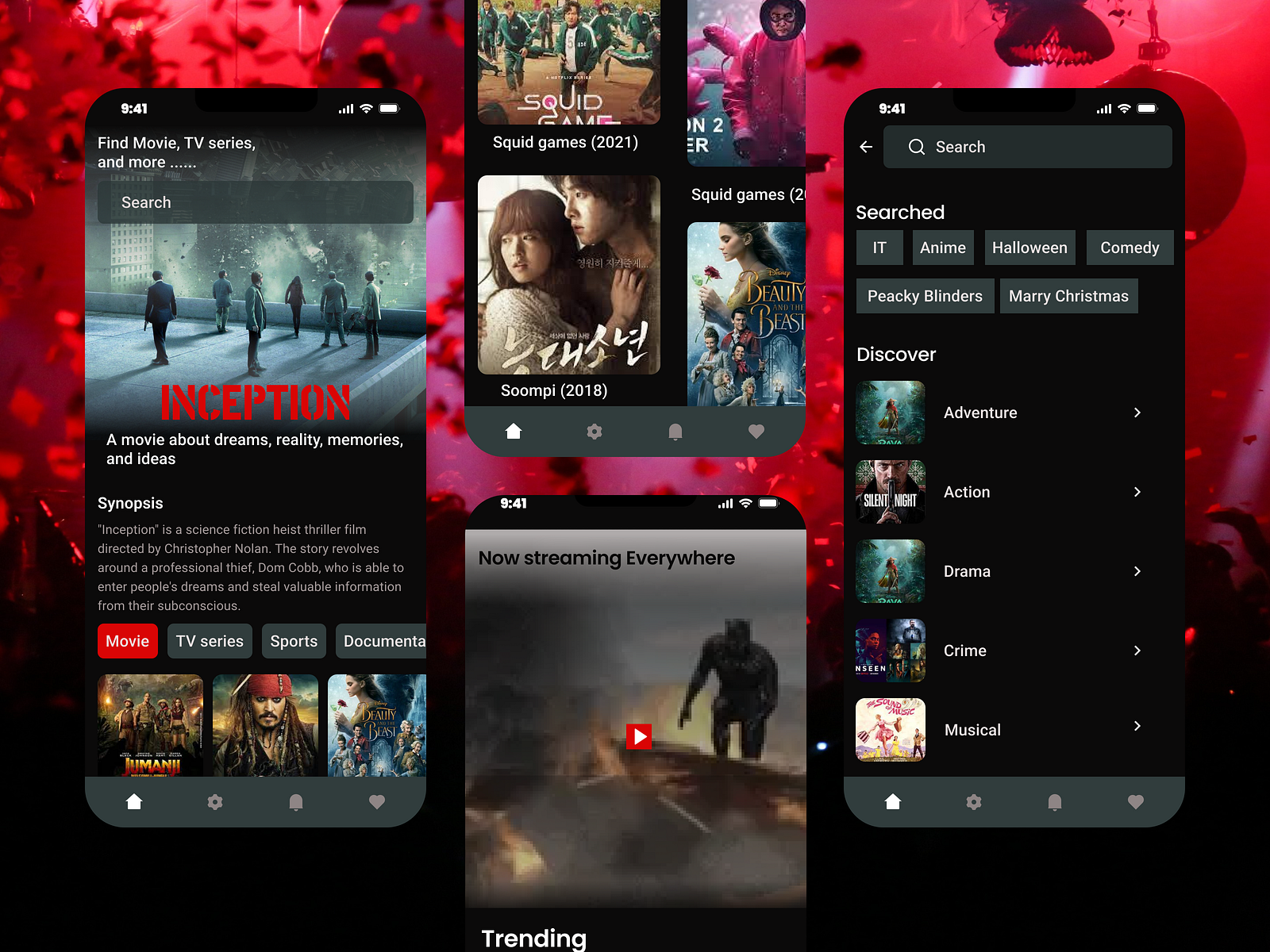 Movie Streaming media app UI by Ayrin Bithi on Dribbble