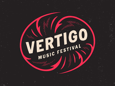 Vertigo Music Festival brand brand identity branding collage festival poster grunge halftone logo logo design music music fesitval vertigo