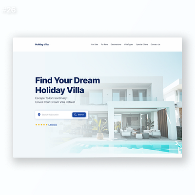 Holiday Villas Web UI Design Concept design figma ui website