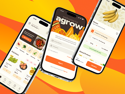 Agrow - B2B Grocery App app e commerce grocery ui